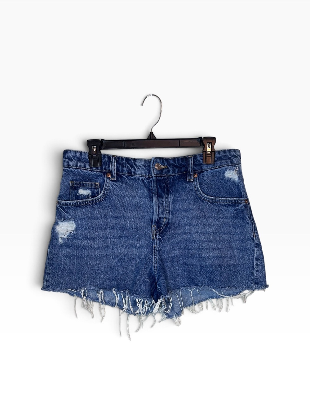 H&M Blue Distressed Denim Cutoff Shorts